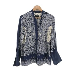 J. Crew Collection Paisley Print Long Sleeve‎ Button Down Shirt Size 4